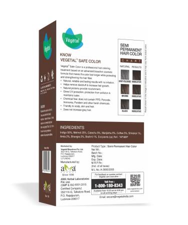 Buy Certified Organic Dark Brown Hair Color - Chemical & Allergy Free No Ammonia 100gm Pack of 2 for Men & Women - Vegetal Safe Bio Natural Hair Dye - Buy Online on GoSupps.com
