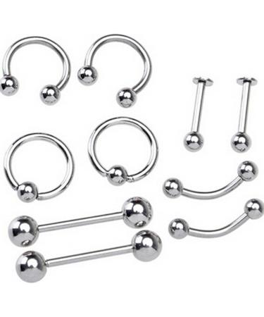 Thinkmax 85pcs Stainless Steel Mixed Body Piercing Jewelry Set - Fashionable Tongue Lip Eyebrow Nose & Belly Rings - Buy Online on GoSupps.com