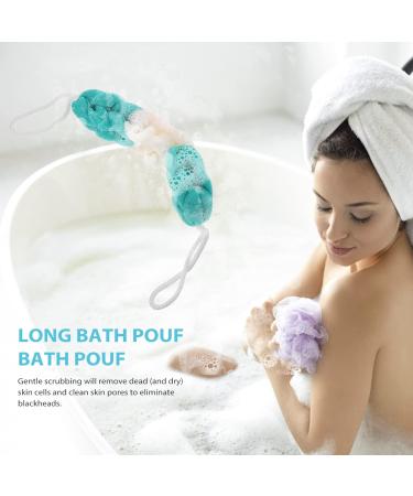 3pcs Long Shower Mesh Pouf Set | Soft Bath Sponge Balls for Luxurious Cleaning - Buy Online on GoSupps.com