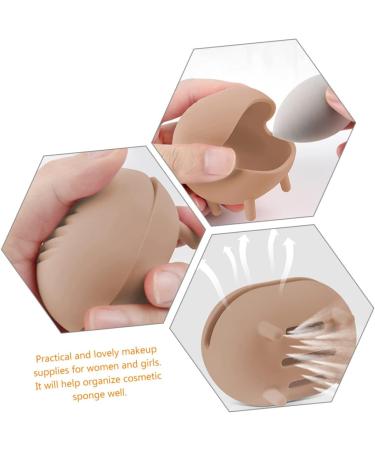 Housoutil 1 Set Silicone Beauty Tools Silica Gel Beauty Egg Storage Set Travel 7.5x5cm Khaki - Buy Online on GoSupps.com