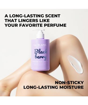 Le BLANC Perfume Body Lotion Six lux Long-Lasting Fragrances Vegan Deep Non-Sticky Hydration Mild & Soothing 10.1 fl oz Daily Moisturizer All Skin Types (Blackberry 10.1 fl oz) - Buy Online on GoSupps.com