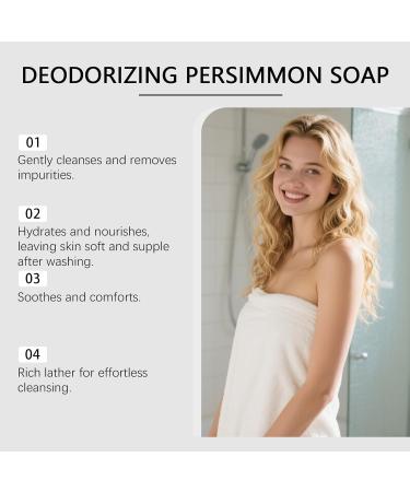 VKaoess Persimmon soap for removing body odor Deodorizing cleanser for men and women Natural soap for body and face Removes old man odor 100 g 2 pieces - Buy Online on GoSupps.com
