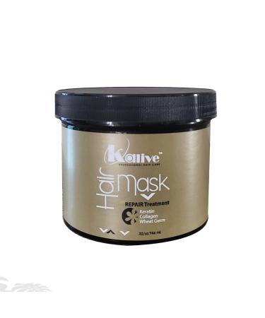KALIVE Hair Mask 32 Oz Repairing Treatment. Deep moisturizing. Hair Care Products for Dry  Made with keratin  collagen and wheat germ.
