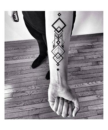 Geometry Tree Moon Phase Temporary Tattoo Sticker Set of 12 - Waterproof Body Art for Men Women (SF031) - Buy Online on GoSupps.com