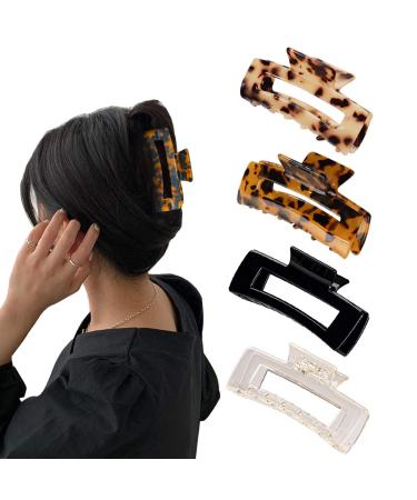 Aaiffey 4PCS Non-Slip Tortoise Hair Claw Clips | Stylish Leopard Hair Clamps for Strong Hold | Hair Styling Accessories for Women and Girls - Buy Online on GoSupps.com