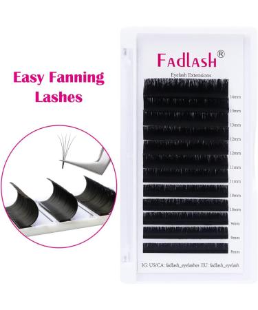 Fadlash Easy Fan Lashes C Curl 8-14mm Mixed Length Russian Lashes 0.05-C - Natural Look Self Fanning Eye Lashes - Automatic Blooming Eyelash Extensions - Buy Online on GoSupps.com