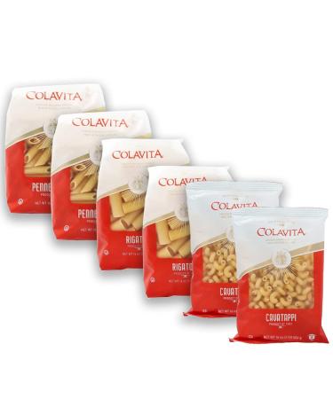 Colavita Pasta Variety Pack - Cavatappi/Penne/Rigatoni (Pack of 6) - Authentic Italian Pasta Made with 100% Durum Wheat Semolina