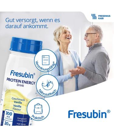 Fresenius Kabi Fresubin Protein Energy Drink Vanilla - 4 x 200 ml | High Protein Nutritional Supplement | International Shipping Available - Buy Online on GoSupps.com