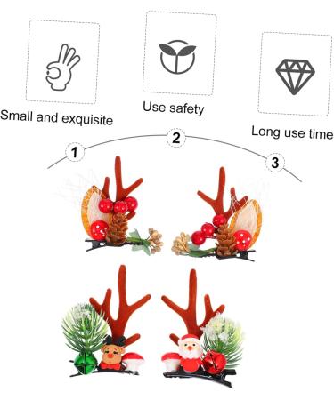 DRESSOOS 2 Pairs Christmas Hair Clips Xmas Hair Clip Girls Christmas Barrette Christmas Hair Accessories Women Hair Clips Clips for Hair Antlers Barrette Clothing Cosplay Baby Abs - Buy Online on GoSupps.com