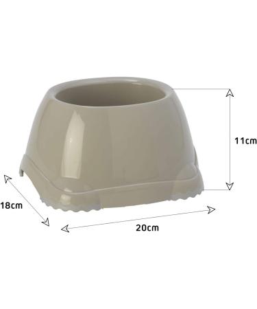 Grey Spaniel Dog Puppy Bowls Set - 2x 0.6L Non-Slip Pet Food Water Dishes - Buy Online on GoSupps.com