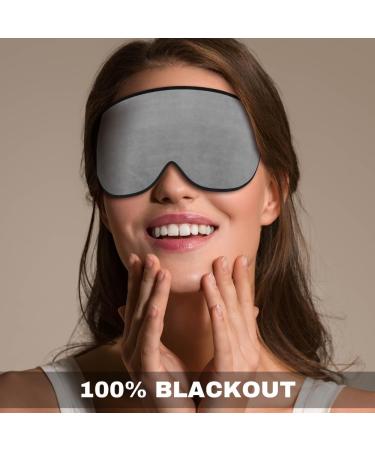 Premium Grey 100% Blackout Sleep Mask for Women & Men | Adjustable Strap | Zero Pressure 3D Eye Mask | Travel Essential - Buy Online on GoSupps.com