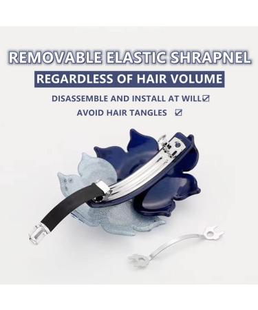 Chicmo 2-Pack Women's Acrylic Flower Barrette Set - Floral Colorblock Hair Clips with Rhinestones - Elegant Party Accessories (Purple & Blue) - Buy Online on GoSupps.com