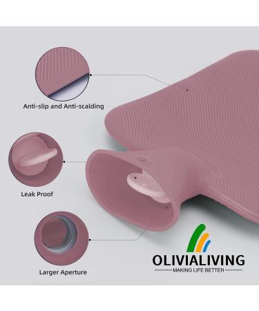 Olivialiving Classic Striped 2L Hot Water Bottle - Relief for Menstrual Cramps Neck & Shoulder Pain Heat & Cold Therapy Warm Hands & Feet - Orange & Red - Buy Online on GoSupps.com