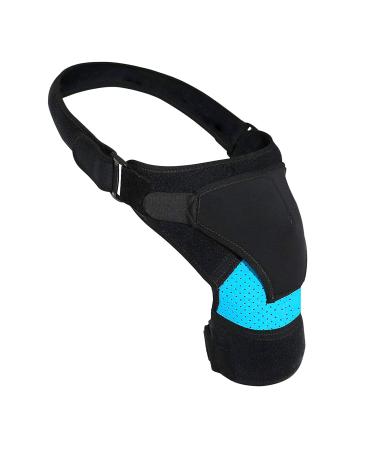 Shoulder Brace for Pain Relief | Adjustable Rotator Cuff Sleeve Wrap for Men & Women - Blue - Buy Online on GoSupps.com