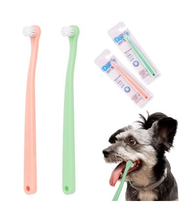 2 pieces of dog toothbrush dog toothbrush little dog pet toothbrush cat toothbrush mini toothbrush soft deep cleaning set portable travel-friendly and easy to use for puppies