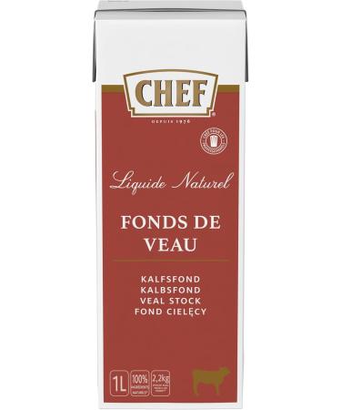 CHEF Fonds de Veau Naturel Liquide - Pr t- -l'Emploi - R alis avec 2 1 kg d Os de Veau - Ingr dients d'Origine Naturelle - Gain de Temps - Aide Culinaire Sauce Fonds Fumet - Brique de 1L - Buy Online on GoSupps.com