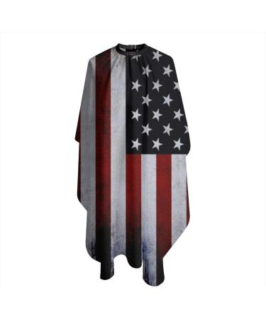 American USA Flag Distressed Hair Cutting Cape - Barber Hairdressing Wrap & Styling Apron for Unisex | Shop Now - Buy Online on GoSupps.com