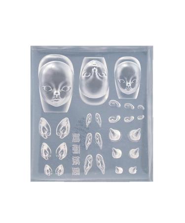 MCAORI Elf Ear Nail Stamping Templates Elf Doll Nail Art Molds Devil Horns DIY Nail Carving Mold Gift for Nail Art Enthusiasts