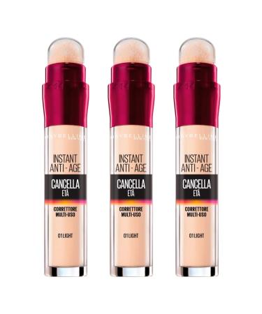 3x Maybelline New York Il Erase Age Multi-Purpose Liquid Concealer Color 01 Light 3 Concealer 1 piece (pack of 3) 3x Color 01 Light