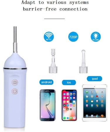 Visual Ear Spoon 2 Million high-Definition Pixel Endoscope WiFi Ear Cleaning Tool Portable Light-Emitting Earwax Spoon - Buy Online on GoSupps.com