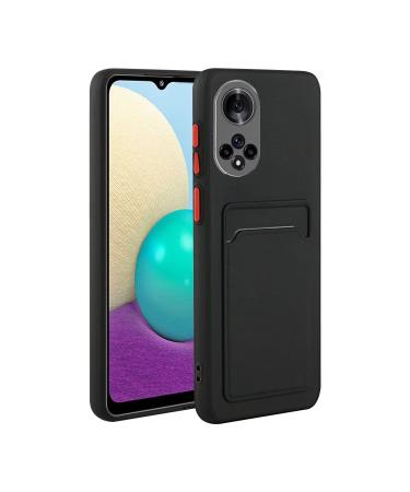 Tivenfezk Nadoli Silicone Case for Honor 50 Ultra thin shockproof scratch -resistant wallet soft TPU protective cover mobile phone case with credit card holder Honor 50 black