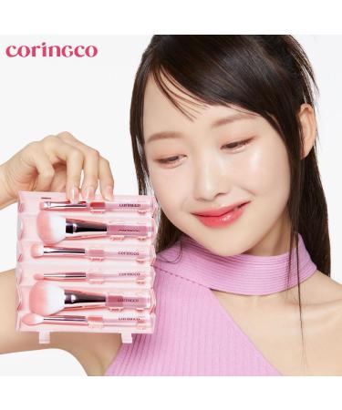 Mini Makeup Brushes Travel Set - LED Mirror Multifunctional Eyebrow & Blush Brush - Pink Roll Brush for Easy Application & On-the-Go Beauty - Buy Online on GoSupps.com