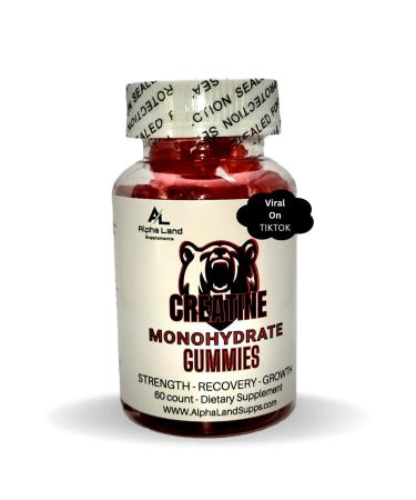 Creatine Monohydrate Gummies- 5g- 30 Servings - Vegan Creatine Gummy Bears for Muscle Growth Muscle Recovery Workout Recovery Brain Health - No Loading Phase - No Bloating