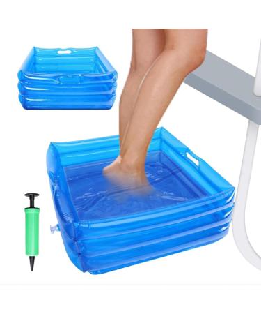 Foldable Foot Bath For Swimming Pool - Foldable Basin Adjustable Blue Foot Bath | Multifunctional Inflatable Foot Bath Foldable Foot Bath For Home Spa Portable Patio Washbasin  - Buy Online on GoSupps.com