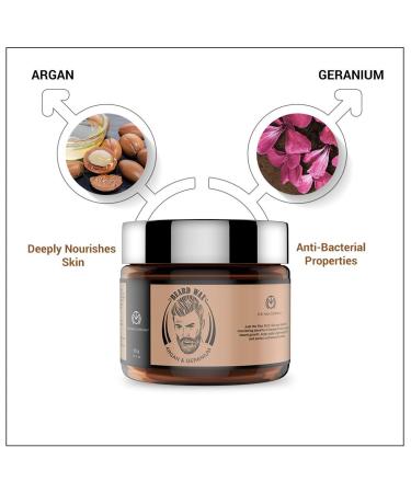 The Man Company Beard Wax for Men - 1.7 oz Natural Beard Styling Balm with Beeswax, Argan Oil, and Geranium - Moisturizing, Frizz Control, Paraben-Free - Buy Online on GoSupps.com