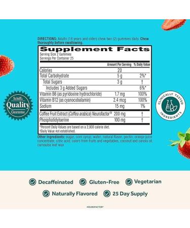 NEURIVAPlusBrain NEURIVABrainPlus Supplement for Memory Focus & Concentration+Cognitive Function with Vitamins B6 & B12 and Clinically Tested Nootropics Phosphatidylserine and Neurofactor 50ct Strawberry Gummies - Buy Online on GoSupps.com