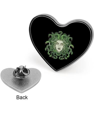 Medusa Heart Brooch - Greek Myth Fashion Lapel Pin for Men and Women - Buy Online on GoSupps.com