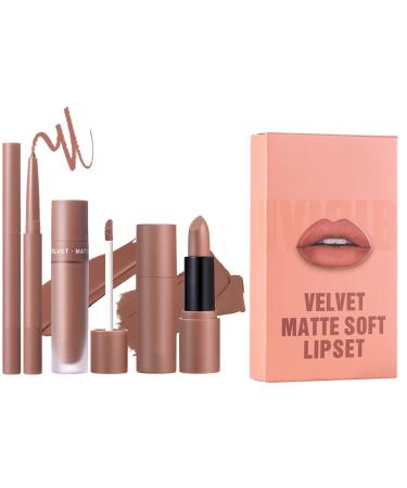 Renopfect Matte lipstick and lip liner set lipstick and lip liner set - Matte lip gloss lipstick 3X lip liner lip pencil set