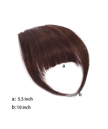 Clip in Bangs One Piece Ponytail - 100% Remy Human Hair for Women & Girls | French Bangs in Dark Brown - Buy Online on GoSupps.com