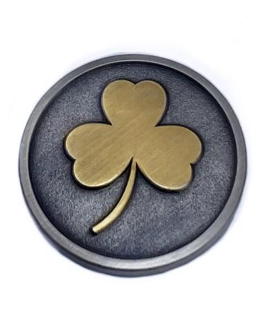 Full Metal Markers Shamrock Clover Unique Magnetic Metal Golf Ball Marker with Hat Clip 1 Golf Ball Marker + 1 Hat Clip