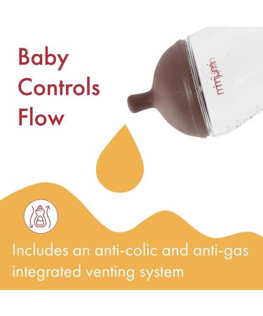Mimijumi Get Going Anti-Colic Baby Bottle Set - 4 Oz and 8 Oz Darker Bottles for Newborns - Ideal for Baby Breastfeeding - Ages 0-12M - Buy Online on GoSupps.com