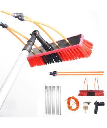 Window Cleaning Pole Water Fed Telescopic Brush Extendable Cleaner Conservatory Roof Suitable for Photovoltaic Panel Cleaning Trucks Roof Cleaning Tools Window Cleaner Kit 3Rod length35head 35head 3Rod length
