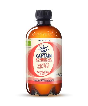 Gutsy Captain Kombucha Zero - Zero Calories & Sugar | Raw Vegan Bio Kombucha Tea | 12 x 400ml Mix Box - Unpasteurized Living Cultures - Buy Online on GoSupps.com
