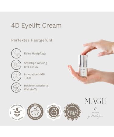  MAGE MAGE 4D Eyelift Anti-Wrinkle Cream - Anti-aging Fluid - Eye Contour Cream with Bio BTX - Anti-wrinkle Cream - Vegan - Made in Germany - Buy Online on GoSupps.com
