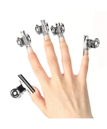 Nail Extension Clips - 5pcs Stainless Steel Silver C Curve Nail Art Accessories for Perfect Extensions - Buy Online on GoSupps.com