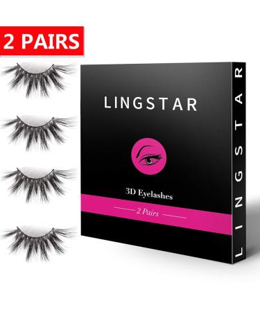 2 Pairs 25mm 3D Mink Eyelashes - Dramatic Halloween & Christmas Theme - 100% Siberian Mink Fur False Eyelashes - Fluffy Wispy Lashes - CM10X-Scarlett - Buy Online on GoSupps.com