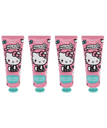 Take Care Take Care | Hello Kitty Strawberry Hand Creams | Nourishes & protects skin daily | Moisturizes & strengthens the skin barrier | 90%+ natural ingredients | Vegan | Pack of 4 x 30ml
