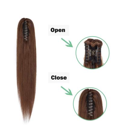 SEGO Real Hair Ponytail Extension - 14 Medium Brown Clip-In Braid | 100% Remy Hair | 105g - Buy Online on GoSupps.com