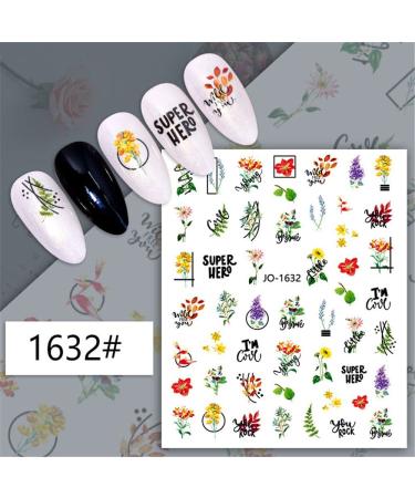 Waterproof Self-Adhesive DIY Manicure Nail Decoration Nail Art 3D Nail Stickers Nail Decals Plant Flower(1632#)