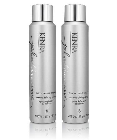 Kenra Platinum Dry Texture Spray 6 | Texture Defining Styler | Increases Texture & Fullness | Absorbs Oils & Impurities | Ultra-Lightweight Non-Drying Formulation | All Hair Types 5.3 Ounce (Pack of 2)