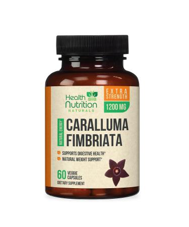 Caralluma Fimbriata Extract for Weight Loss 1200 mg - Maximum Strength Natural Endurance Support, Best Vegan Caps for Women and Men - 60 Capsules 60 Count (Pack of 1)
