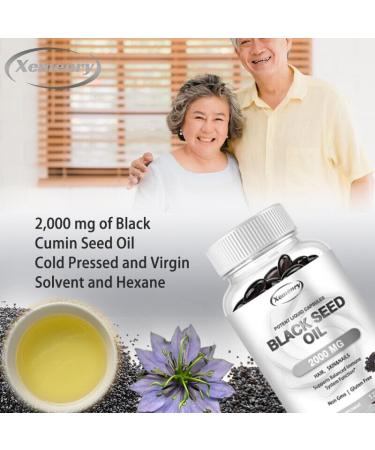 Black Seed Oil 2000mg (120 Capsules) 100% Pure Cold Pressed for Hair Skin & Nail Health Immune Support - Buy Online on GoSupps.com