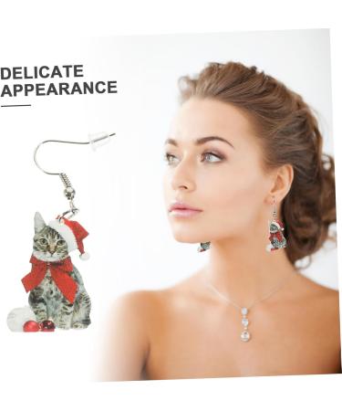 Milisten 1 Pair Women Earrings Christmas Ear Studs Lovely Earrings Santa Hat Jewelry Christmas Tree Miss - Buy Online on GoSupps.com