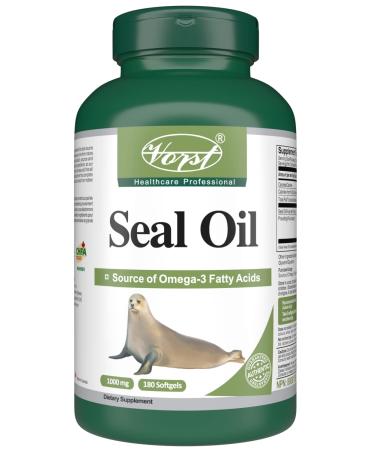 VORST Seal Oil 2000mg Per Serving (1000mg Per Softgel) 180 Softgels | Omega 3 Fatty Acids | Supplement For Heart Bones & Brain Health | For Men & Women | Best Fish Oil Alternative | Includes EPA DHA & DPA | Liquid Capsules | 1 Bottle