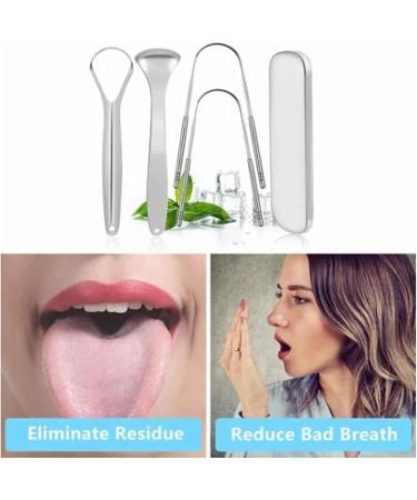 Stainless Steel Tongue Scraper Set - Safe & Effective Tongue Cleaner for Home Use | International Shipping - Buy Online on GoSupps.com