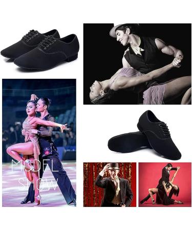 HIPPOSEUS Men's Ballroom Dance Shoes Latin Tango Rumba Low Heel - Black Suede Sole | Model M2 7.5 - Buy Online on GoSupps.com
